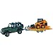Bruder Jeep Wrangler Unlimited with car carrying trailer a CAT Skid Steer Loader