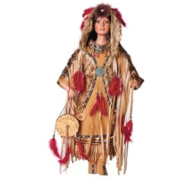 SHINING VALLEY 28 Porcelain Indian w Drum Doll By Golden Keepsakes by Golden Keepsakes Dolls