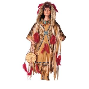 SHINING VALLEY 28 Porcelain Indian w Drum Doll By Golden Keepsakes by 