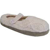 MukLuks Ivory Cable Knit Mary-Jane - L (8-9)