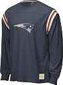 New England Patriots Retro Sport Long Sleeve Logo Applique Jersey Crew