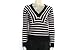 SONIA by Sonia Rykiel Women's Black Geometrical 'V' Stripe Wool Sweater Image