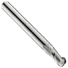 Niagara Cutter CB230 Carbide Ball Nose End Mills, Inch, Uncoated (Bright) Finish, Roughing and Finishing Cut, 30 Degree Helix, For Use With All Materials