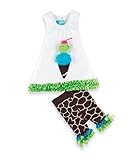 Mud Pie Wild Child Giraffe Tunic And Capri, Brown/White, 12-18 Months