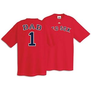 Click to buy Boston Red Sox Logo Merchandise: #1 Dad Name and Number Tee Shirt from Amazon!