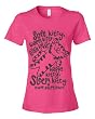 Soft Kitty Warm Kitty Ladies Neon Pink Fitted T-Shirt (XL)