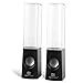 SoundSOUL Dancing Water Speakers LED Speakers Light Show Water Fountain Speakers (3.5mm Audio Plug, 4 Colored LED Lights, Dual 3W Speakers, Portable Lightweight ) - Black