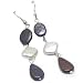 3 Inch Long Black and White Pearl Earrings title=