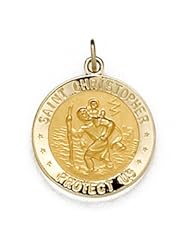 18.00Mm Sterling Silver St. Christopher/Us Marine Corps Medal W/ 18 Inch Chain