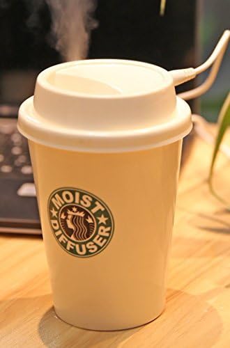 UTRAX Coffee Mug Travel Air Humidifier Mini Cool Mist Air Moistener USB Perfume Essential Oils Fragrance Diffuser (White) by UTRAX