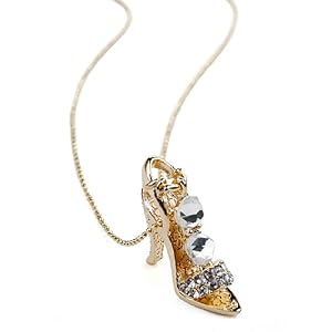 Buy Goldtone and Crystal High Heel Charm Pendant Necklace Fashion Jewelry
