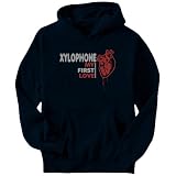 Xylophone My First Love Instruments Mens Hoodie (Navy Blue, Sizes X-Small - XXX-Large)