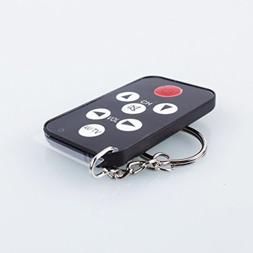 eForUS Products Micro Spy Remote Mini Stealth Black 7 Buttons Universal TV Remote Control and Keychain