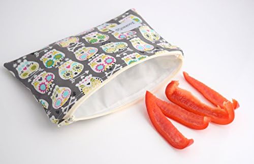 Reusable Sandwich Bags, Reusable Baggies, Skull Bag, Wipeable Bag,Your Choice of Size - Gallon, Sandwich, or Snack Handmade by Zookaboo