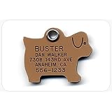 Pet ID Tag - Dog - Custom engraved cat and dog ID tags. Pet safety tag has reflective coating and is available in plastic, stainless steel and brass.