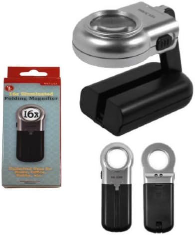 16x Glass Lens Magnifying Glass 1-1/8" Lens Diameter Closed Dimensions: 5-3/8" X 2" X 1-7/8" Neck Length 2-3/4" Neck Piviots 270 Degrees Head Piviots 120 Degrees 2 Super Bright White Leds Plastic Body Power 10 X Requires 2 Aa Batteries, Not Included Excellent For: Jewelers, Watch Makers, Fine Detailed Work, Home, Office, Hobbies, Etc