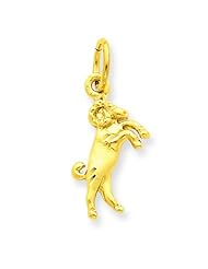 14K Gold Aries Zodiac Charm Jewelry FindingKing
