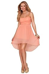 Petite Empire   Waistline Spandex/Knit Sweetheart Floral Print Spaghetti Strap  Lace Sheer Pleated Club Dress/Party Dress/Mini Dress  With a Bow(s)