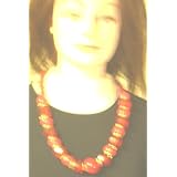 Red Clear and Opaque Graduated Beads on Nickel Chrome Long Chain Necklace and Matching Earrings for... at Gita