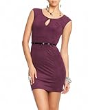 IMAGE OF Camilla Faux Suede Stitch Dress - DEEP PLUM (L)