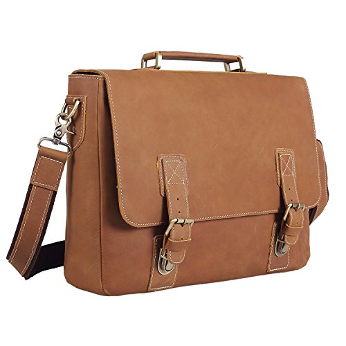 Polare men s vintage thick genuine leather messenger ba…