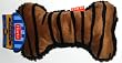 Hartz Playtime Plush Toy for Dogs, Plush Bone with Tiger Stripes (1 Each)