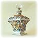 Swarovski Crystals Flowered Perfume Bottle Square Antique Vintage Style Art Deco FREE SHIP! Certificate of Authenticity