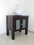 KIWS5 Bathroom Glass Lavatory Sink cabinet Pedestal Vanity