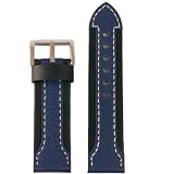 Watch Band Genuine Leather Strap Thick for Sports Watches 24mm