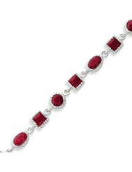 Sterling Silver Ruby Bracelet - 7 Inch