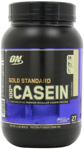 Optimum Nutrition Gold Standard 100% Casein Protein Powder Drink Mix Creamy Vanilla 908g by OPTIG