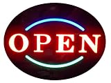 Round Multi Color LED Light up OPEN Sign - Raised Letters