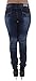 Style M380P - Plus Size Mid Waist Colombian Design Ripped Skinny Jeans