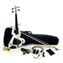 Full Size 4/4 Electric Violin Set with Case and Accessories - White