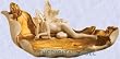 medieval fairy laying quietly in shell french style sculpture/statue