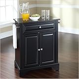 Crosley Furniture LaFayette Solid Black Granite Top Kitchen Island