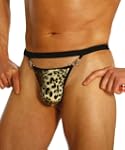 Herren Tanga String Slip Leopard - Ei...