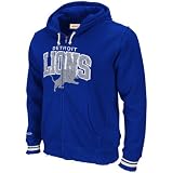 Detroit Lions Mitchell & Ness Royal Arch Full-Zip Hooded Fleece