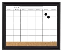 Board Dudes 18"x22" Home Décor Magnetic Dry Erase Calendar w/ Cork Strip (84015UA-4)