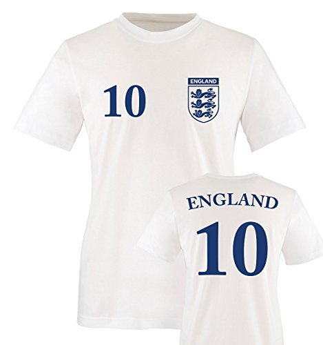 EM 2016 – TRIKOT – EM 2016 – ENGLAND – 10 – Herren T-Shirt – Weiss / Blau Gr. M