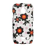Black Daisy Protector Case Snap On Hard Cover for Samsung Exhibit 4G (T-Mob ....