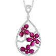 14k Gold Ruby and 2/5ct TDW Diamond Necklace (I-J, I1)