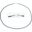 Leather Cord Necklace Light Blue 18"