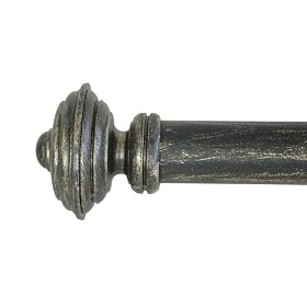 Window Curtain Rod Drapery Rod 52 Inch To 144 Inch Stacked Round by BackyardBargain LLC