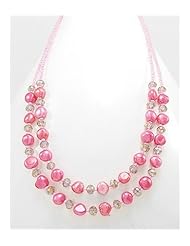 Red (Dyed) Fresh Water Pearls Necklace In Zinc