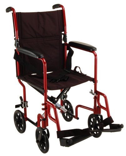 NOVA 329 Lightweight Transport Chair, 19, Red