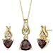 Jewelry : Trendy and Vibrant 2.25 cts Trillion Cut Garnet Diamond Pendant Earrings Set 14Kt Yellow Gold