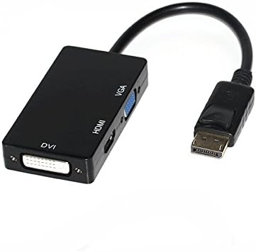 Persen Candor hgf 3-in-1 1080P DP(Displayport) to HDMI, VGA, DVI Portable Travel Converter Adapter, Black