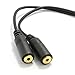 kenable 2.5mm Stereo Jack Splitter Adapter Audio Cable Lead Gold 20cm (~8 inch)