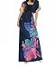 Zuku Life Women's Summer Deep V-Neck Versatile Long Floral Print Maxi Dress #009